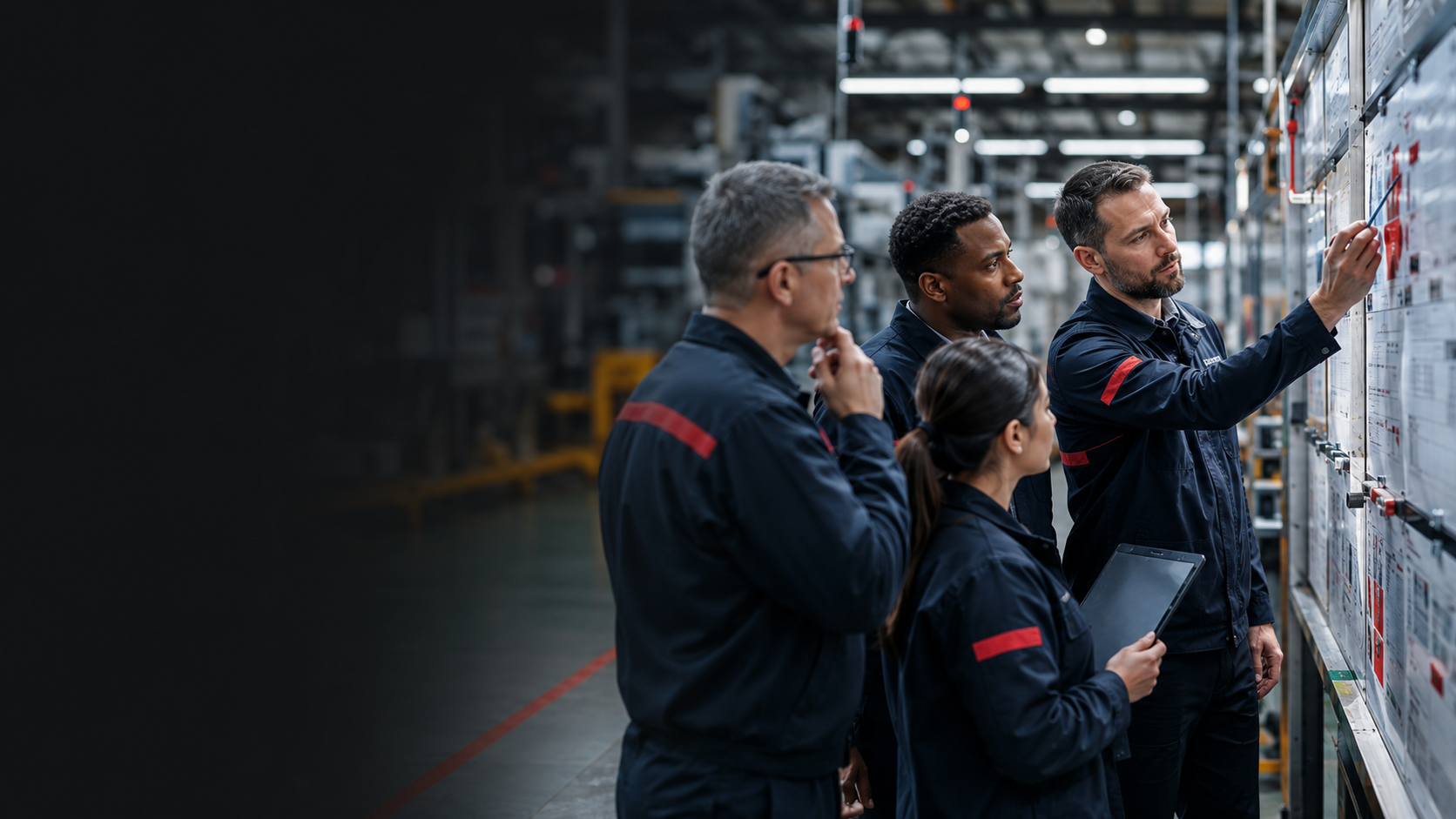 Equipo industrial desarrollando una iniciativa de excelencia operativa